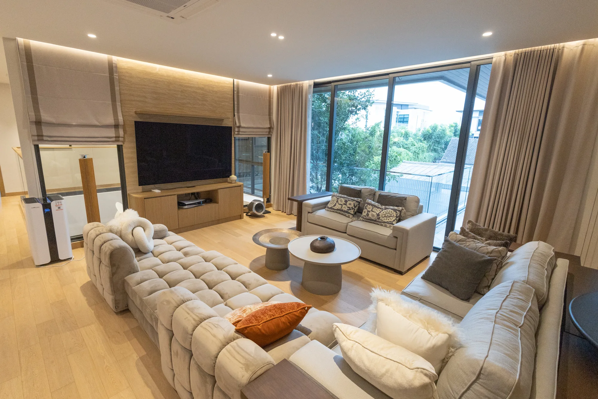 Wide view of the upper family room